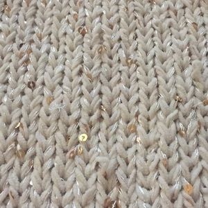 Knitted Infinity Scarf with Gold Sequins